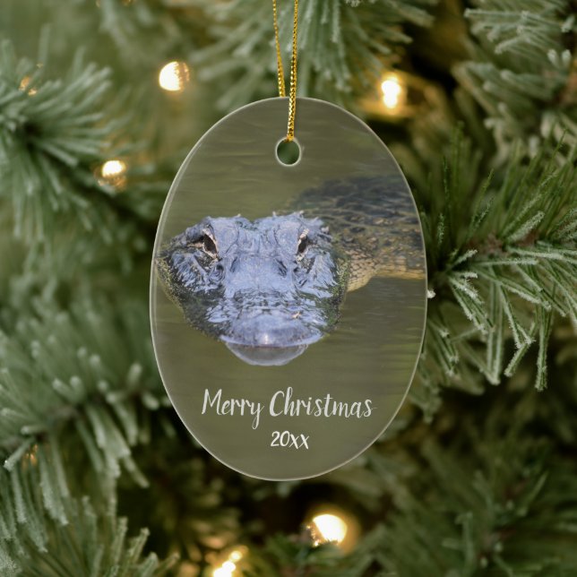 Anpassningsbar Dated Alligator Animal Wildlife Julgransprydnad Keramik (Träd)