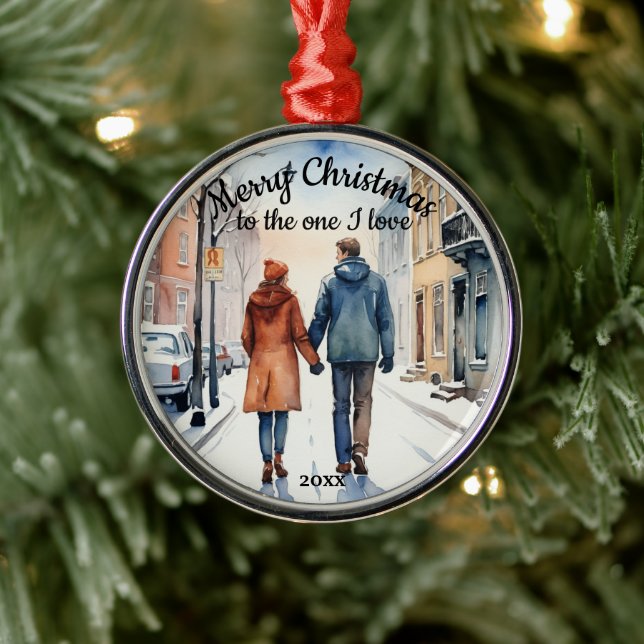 Anpassningsbar Dated City Streets Hedgehogs One I  Julgransprydnad Metall (Träd)