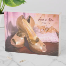 Anpassningsbar Dated Golden Bröllop Shoes