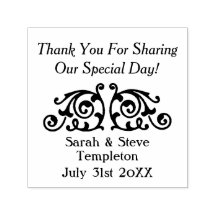 Anpassningsbar Decal Bröllop Tack Rubber Frimärke