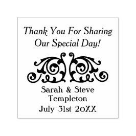 Anpassningsbar Decal Bröllop Tack Rubber Frimärke Självfärgande Stämpel