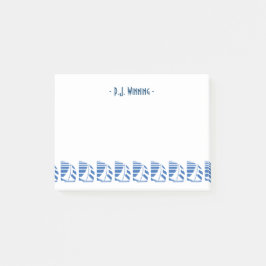Anpassningsbar Deco Blue Tävla Sailboat-anteckning Post-it Block