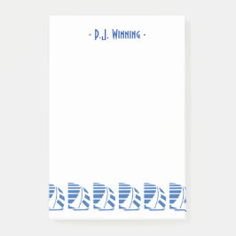 Anpassningsbar Deco Blue Tävla Sailboat-anteckning Post-it Block