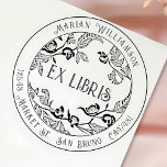 Anpassningsbar Deco Ex Libris Bookplate med Blommi Stämpel<br><div class="desc">Lägg till en liten bit av anpassning och elegans i bokar med den här anpassningsbarna Ex Libris-bokplåtsgummi frimärke. Med den här frimärket har du en vackert utförlig blommigt-cirkeldesign. Du kan skriva ut ditt namn och adress, skapar perfekten för att markera ditt älskade bokar. Perfekt för biblier, lärare eller andra som...</div>
