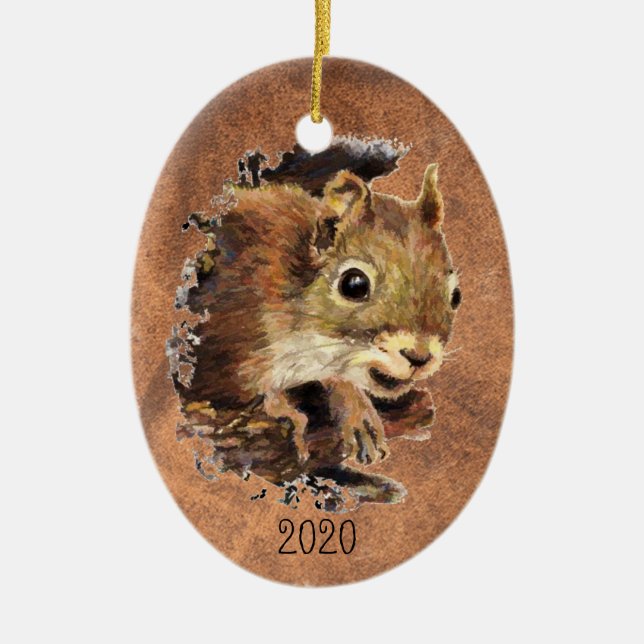 Anpassningsbar Dekorrör Djurart Julgransprydnad Keramik (Framsidan)