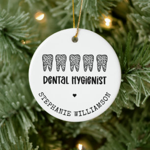 Anpassningsbar Dental Hygienist Leopard Print Teet Julgransprydnad Keramik