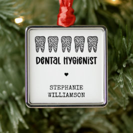 Anpassningsbar Dental Hygienist Leopard Print Teet Julgransprydnad Metall
