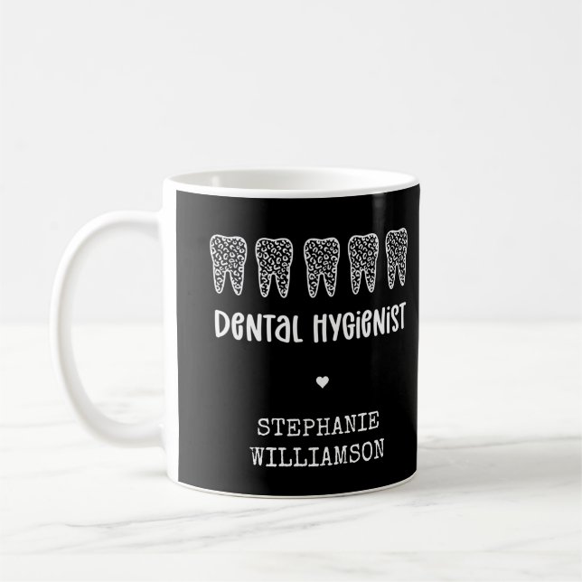 Anpassningsbar Dental Hygienist Leopard Print Teet Kaffemugg (Vänster)