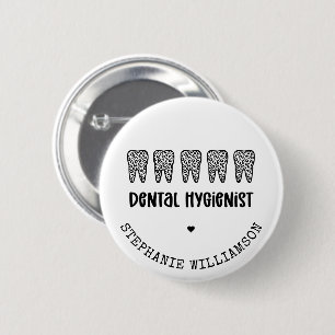 Anpassningsbar Dental Hygienist Leopard Print Teet Knapp
