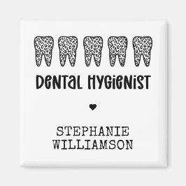 Anpassningsbar Dental Hygienist Leopard Print Teet Magnet