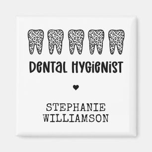Anpassningsbar Dental Hygienist Leopard Print Teet Magnet
