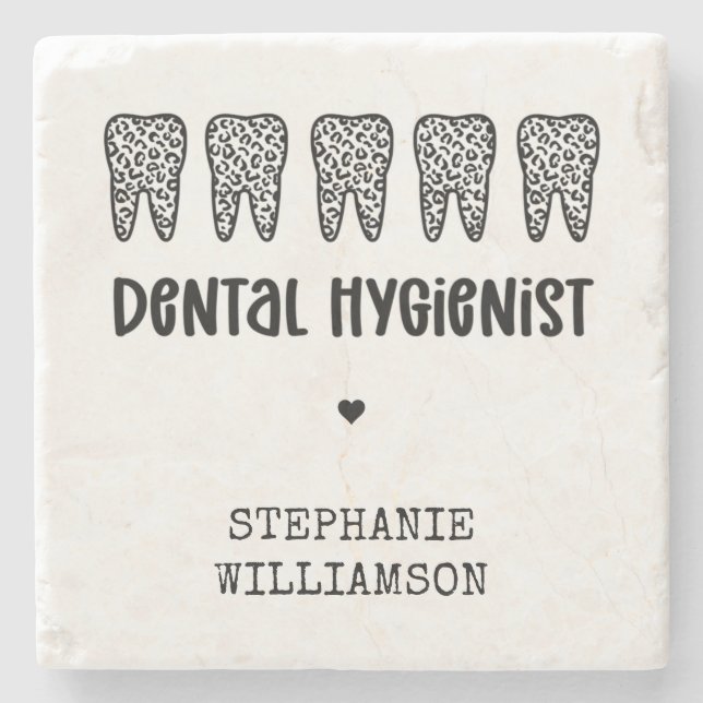 Anpassningsbar Dental Hygienist Leopard Print Teet Stenunderlägg (Framsidan)