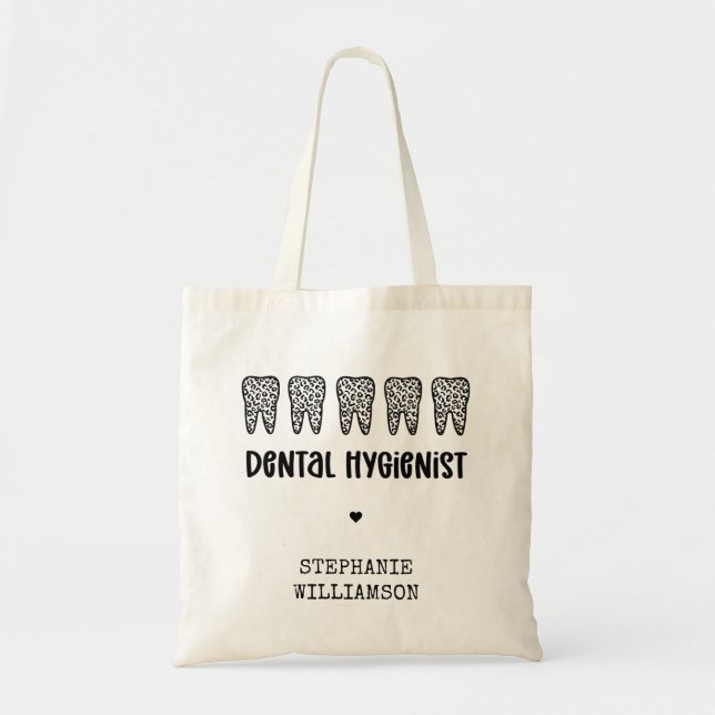 Anpassningsbar Dental Hygienist Leopard Print Teet Tygkasse (Framsidan)