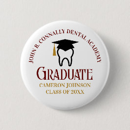 Anpassningsbar Dental School Studenten Maroon Guld Knapp