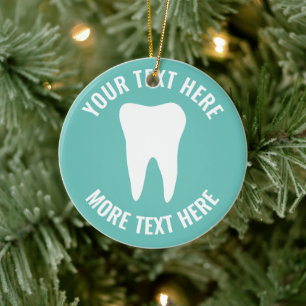 Anpassningsbar dentalkontor Julgran prydnadsgåva Julgransprydnad Keramik