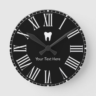 Anpassningsbar Dentist Office Dental White Tooth B Rund Klocka