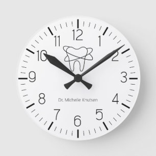 Anpassningsbar Dentist Office Dental White Tooth C Rund Klocka