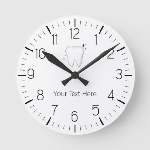 Anpassningsbar Dentist Office Dental White Tooth C Rund Klocka