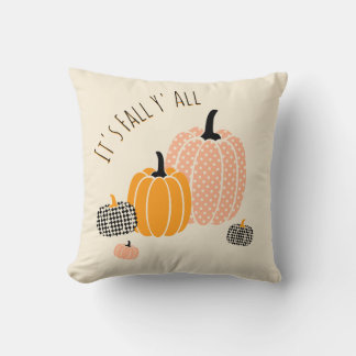 Anpassningsbar Det är Fall Y'All Pumpkin Checkated Kudde