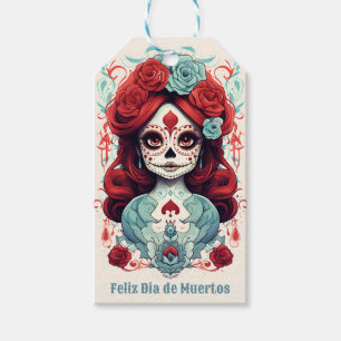 Anpassningsbar Dia de Muertos ☠️ La Calavera Catri Presentetikett