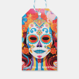 Anpassningsbar: Dia de Muertos La Calavera Catrina Presentetikett