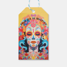 Anpassningsbar: Dia de Muertos La Calavera Catrina Presentetikett