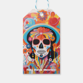 Anpassningsbar: Dia de Muertos La Calavera Catrina Presentetikett