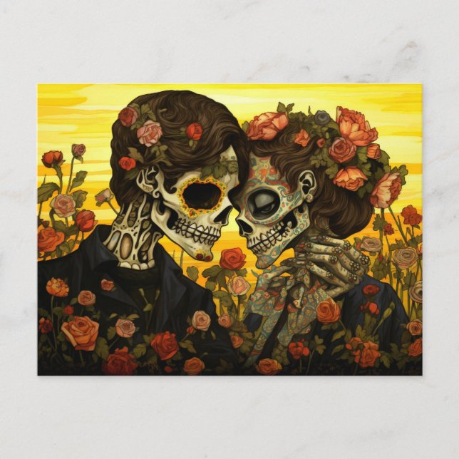 Anpassningsbar 💀 Día de Muertos Vykort (Framsida)