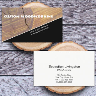 Anpassningsbar Diagonal Wood Woodworking Professio Visitkort