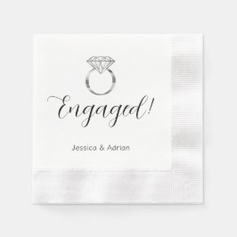 Anpassningsbar Diamond Ring Förlovningsfest Pappersservett