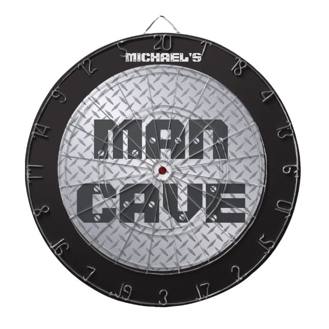 Anpassningsbar Diamondplate Se Man Cave Dartboard Piltavla (Framsidan)