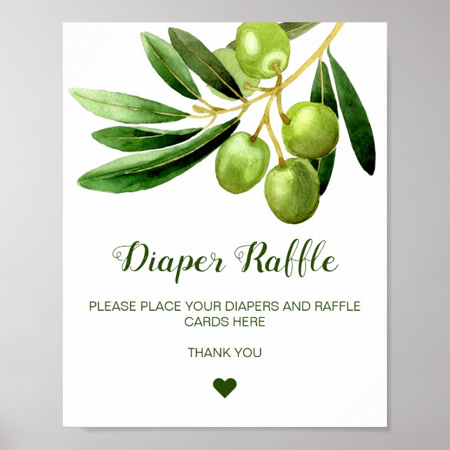 Anpassningsbar Diaper Raffle, Cards, Gifts and Fav Poster (Framsidan)