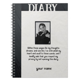 Anpassningsbar Diary med foto och Namn Anteckningsbok