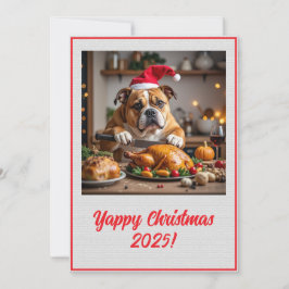 Anpassningsbar Digital Bulldog Yappy Jul Turkiet X Kort