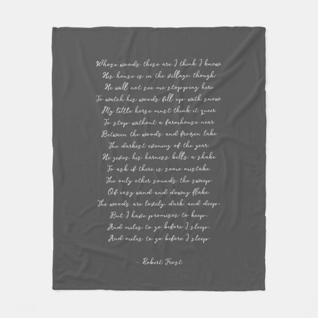 Anpassningsbar Dikt Sång Lyric Quote Fleecefilt (Framsidan)