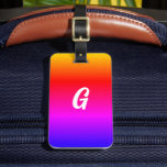 Anpassningsbar din Brev-bagagetapp Regnbåge Färg Bagagebricka<br><div class="desc">Vackert regnbåge Färg-bagagetagg - Ditt Brev / mer</div>