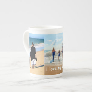 Anpassningsbar din familjs fotokollage Bone China Benporslin Mugg