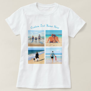 Anpassningsbar din familjs fotokollage T-Shirt med