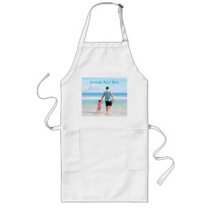 Anpassningsbar din favoritfotoApron med text Långt Förkläde