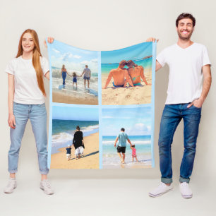 Anpassningsbar din favoritfotokollage Fleece Blank