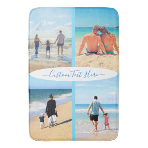 Anpassningsbar din foto Collage Bath Mat med Text Badrumsmatta