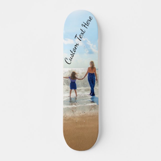 Anpassningsbar din fotodesignskateboard med text mini skateboard bräda 18,5 cm (Framsida)