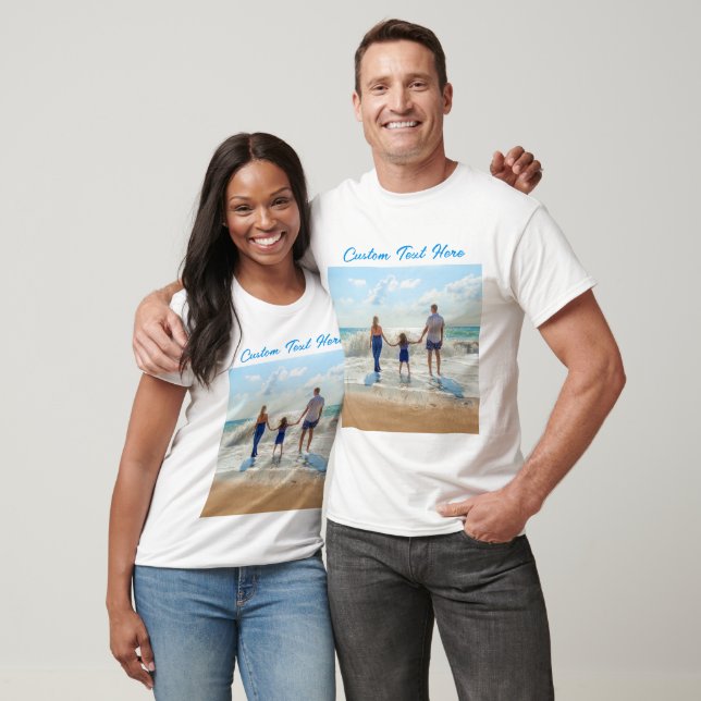 Anpassningsbar din fotomvänd-skiftträff med Namn T Shirt (Unisex)