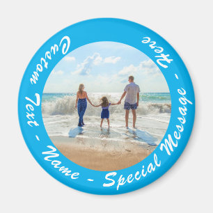 Anpassningsbar din fotopatecknet med Namn Magnet