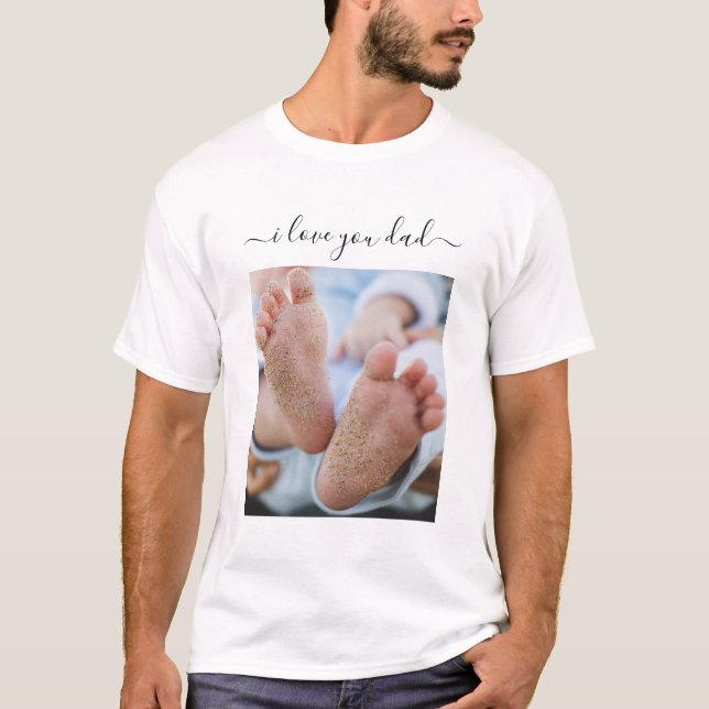 Anpassningsbar din fotopatext Pappor-Shirt Gift T Shirt (Framsida)