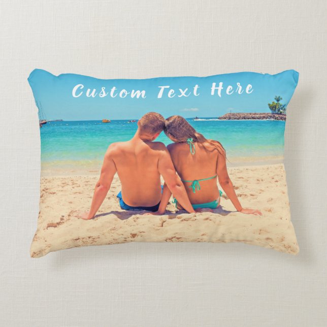 Anpassningsbar din fotopillow-gåva med Namn Prydnadskudde (Framsidan)
