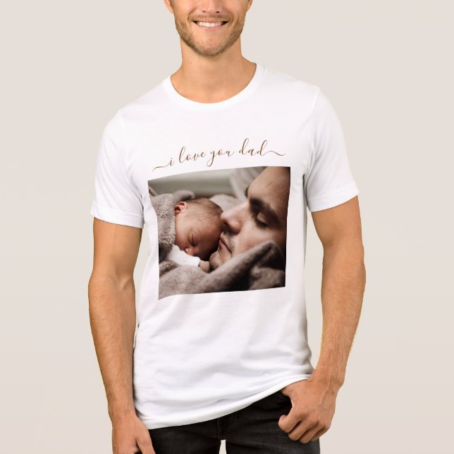 Anpassningsbar din fotoutformningstext för Pappa - T Shirt (Framsida)