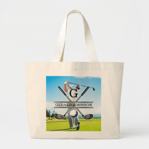 Anpassningsbar din image Golf Monogram-design Jumbo Tygkasse
