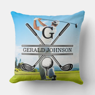 Anpassningsbar din image Golf Monogram-design Kudde