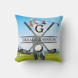 Anpassningsbar din image Golf Monogram-design Kudde